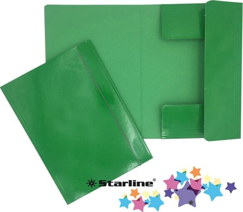Cartellina con elastico - cartone plastificato - 3 lembi - 25x34 cm - verde - Queen Starline [multipack] 10 pezzi Cancelleria e prodotti per ufficio/Archivio ufficio e accessori per scrivania/Archivio ufficio/Cartelle/Cartelle portadocumenti Eurocartuccia - Pavullo, Commerciovirtuoso.it