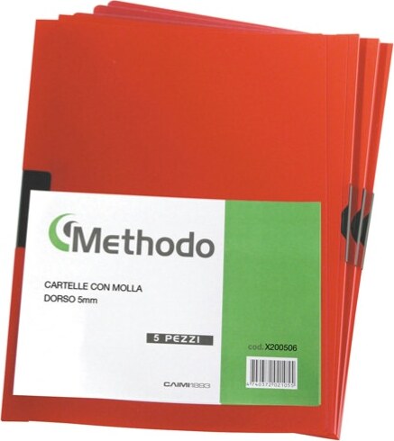 Cartellina con molla Spring File - PVC - 22x31 cm - dorso 5 mm - rosso - Methodo [multipack] 5 pezzi Cancelleria e prodotti per ufficio/Archivio ufficio e accessori per scrivania/Archivio ufficio/Cartelle/Cartelle portaprogetti e cartelle a tasca Eurocartuccia - Pavullo, Commerciovirtuoso.it