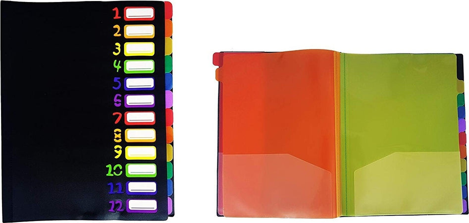 CARTELLINA PORTADOCUMENTI 12 DIVISORI CLASSIFICATORI FOGLI A4 APPUNTI UFFICIO SCUOLA  Trade Shop italia - Napoli, Commerciovirtuoso.it
