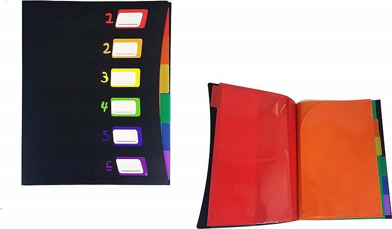 CARTELLINA PORTADOCUMENTI 6 DIVISORI CLASSIFICATORI FOGLI A4 APPUNTI SCUOLA UFFICIO  Trade Shop italia - Napoli, Commerciovirtuoso.it