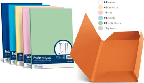Cartelline 3 lembi Acqua - 200 gr - 24 5x34 5 cm - ghiaccio - Favini - conf. 25 pezzi Cancelleria e prodotti per ufficio/Archivio ufficio e accessori per scrivania/Archivio ufficio/Cartelle/Cartelle portadocumenti Eurocartuccia - Pavullo, Commerciovirtuoso.it