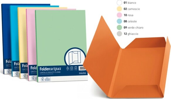 Cartelline 3 lembi Acqua - 200 gr - 24 5x34 5 cm - ghiaccio - Favini - conf. 25 pezzi Cancelleria e prodotti per ufficio/Archivio ufficio e accessori per scrivania/Archivio ufficio/Cartelle/Cartelle portadocumenti Eurocartuccia - Pavullo, Commerciovirtuoso.it