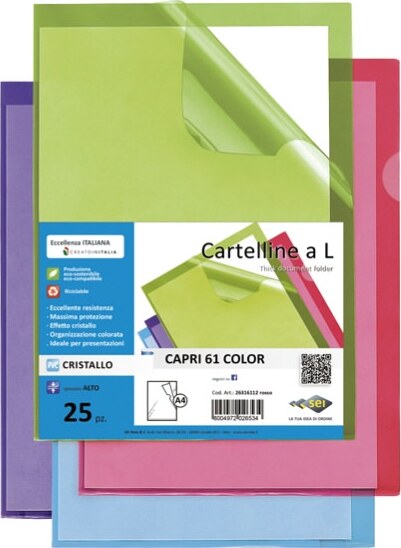 Cartelline a L - 21 x 29 7 cm - rosso - Sei Rota - conf. 25 pezzi Cancelleria e prodotti per ufficio/Archivio ufficio e accessori per scrivania/Archivio ufficio/Cartelle/Cartelle portadocumenti Eurocartuccia - Pavullo, Commerciovirtuoso.it