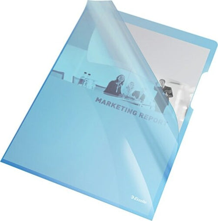 Cartelline a L - PVC - liscio - 21x29 7 cm - blu cristallo - Esselte - conf. 25 pezzi Cancelleria e prodotti per ufficio/Archivio ufficio e accessori per scrivania/Archivio ufficio/Cartelle/Cartelle portadocumenti Eurocartuccia - Pavullo, Commerciovirtuoso.it
