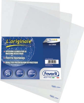 Cartelline a L L'Originale - PPL - liscio - 22x30 cm - Favorit - conf. 25 pezzi Cancelleria e prodotti per ufficio/Archivio ufficio e accessori per scrivania/Archivio ufficio/Cartelle/Cartelle portadocumenti Eurocartuccia - Pavullo, Commerciovirtuoso.it