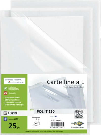 Cartelline a L Poli 150 - PPL - buccia - 21 x 29 7 cm - trasparente - Sei Rota - conf. 25 pezzi Cancelleria e prodotti per ufficio/Archivio ufficio e accessori per scrivania/Archivio ufficio/Cartelle/Cartelle portadocumenti Eurocartuccia - Pavullo, Commerciovirtuoso.it
