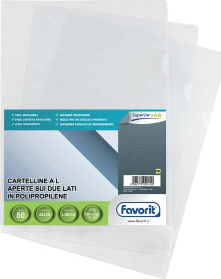 Cartelline a L Pratic - Superior - PPL - liscio - 22x30 cm - trasparente - Favorit - conf. 50 pezzi Cancelleria e prodotti per ufficio/Archivio ufficio e accessori per scrivania/Archivio ufficio/Cartelle/Cartelle portadocumenti Eurocartuccia - Pavullo, Commerciovirtuoso.it
