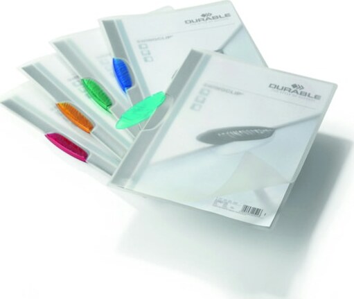 Cartelline con clip Swingclip - PPL - 22x31 cm - clip colorata - trasparente - Durable - conf. 5 pezzi Cancelleria e prodotti per ufficio/Archivio ufficio e accessori per scrivania/Archivio ufficio/Cartelle/Cartelle portaprogetti e cartelle a tasca Eurocartuccia - Pavullo, Commerciovirtuoso.it