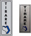 CARTELLO ADESIVO IN METALLO TIRARE CON FRECCIA INDICATIVA INDICAZIONI TARGA  Trade Shop italia - Napoli, Commerciovirtuoso.it
