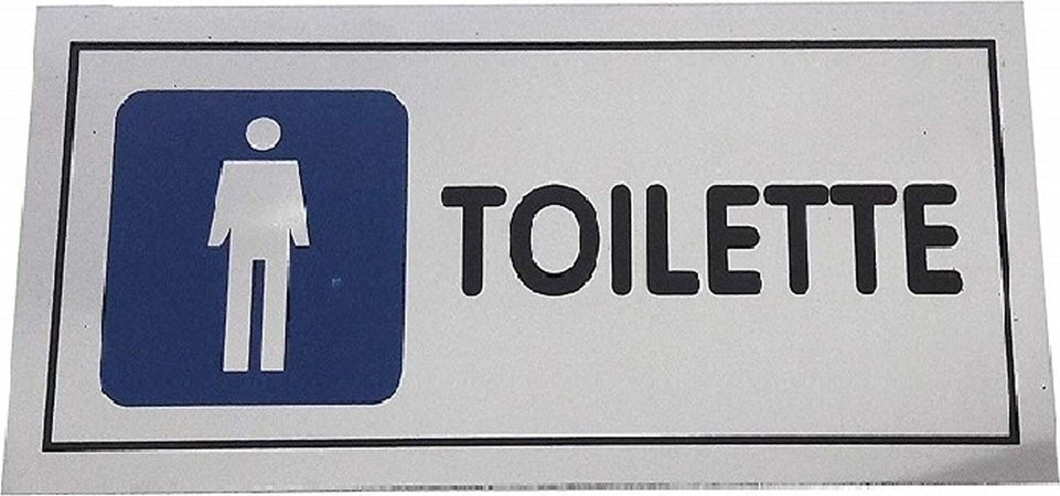 CARTELLO ADESIVO IN METALLO TOILETTE UOMO BAGNO INDICAZIONI TARGA ADESIVA  Trade Shop italia - Napoli, Commerciovirtuoso.it