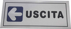CARTELLO ADESIVO IN METALLO USCITA FRECCIA A SINISTRA INDICAZIONI SEGNALETICA TARGA  Trade Shop italia - Napoli, Commerciovirtuoso.it