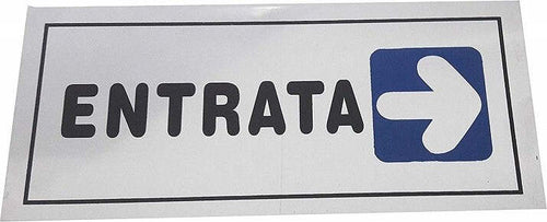 Cartello-Adesivo-Metallo-Entrata-Freccia-A-Destra-Indicazioni-Segnaletica-Targa