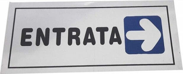 Cartello-Adesivo-Metallo-Entrata-Freccia-A-Destra-Indicazioni-Segnaletica-Targa