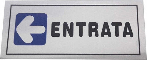 CARTELLO ADESIVO METALLO ENTRATA FRECCIA A SINISTRA INDICAZIONI TARGA ADESIVA  Trade Shop italia - Napoli, Commerciovirtuoso.it