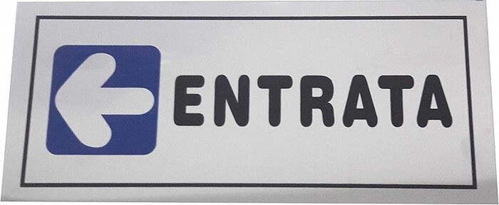 CARTELLO ADESIVO METALLO ENTRATA FRECCIA A SINISTRA INDICAZIONI TARGA ADESIVA  Trade Shop italia - Napoli, Commerciovirtuoso.it