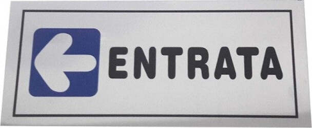 Cartello Adesivo Metallo Entrata Freccia A Sinistra Indicazioni Targa Adesiva Fai da te/Sicurezza e protezione/Attrezzature per sicurezza sul lavoro/Segnaletica antinfortunistica Trade Shop italia - Napoli, Commerciovirtuoso.it