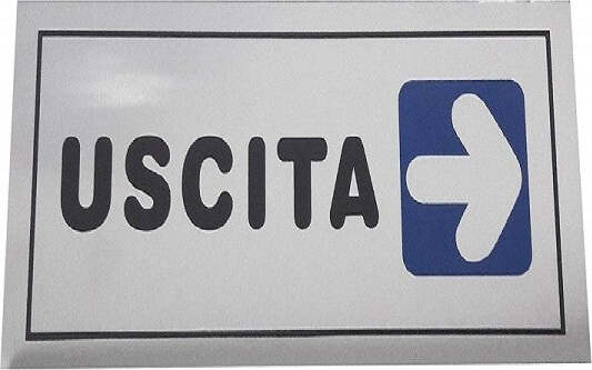 Cartello Adesivo Metallo Uscita Freccia A Destra Indicazioni Targa Targhetta Fai da te/Sicurezza e protezione/Attrezzature per sicurezza sul lavoro/Segnaletica antinfortunistica Trade Shop italia - Napoli, Commerciovirtuoso.it