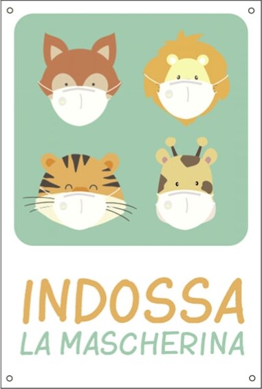 Cartello alluminio - 20x30 cm - ''INDOSSA LA MASCHERINA'' - per bambini - Cartelli Segnalatori Fai da te/Sicurezza e protezione/Attrezzature per sicurezza sul lavoro/Segnaletica antinfortunistica Eurocartuccia - Pavullo, Commerciovirtuoso.it