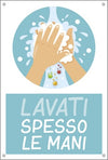 Cartello alluminio - 20x30 cm - ''LAVATI SPESSO LE MANI'' - per bambini - Cartelli Segnalatori Fai da te/Sicurezza e protezione/Attrezzature per sicurezza sul lavoro/Segnaletica antinfortunistica Eurocartuccia - Pavullo, Commerciovirtuoso.it