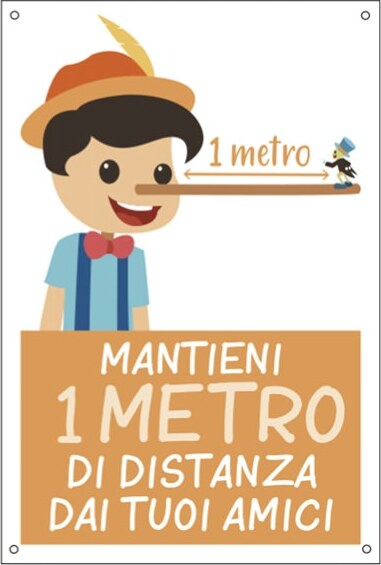 Cartello alluminio - 20x30 cm - ''MANTIENI 1 METRO DI DISTANZA'' - per bambini - Cartelli Segnalatori Fai da te/Sicurezza e protezione/Attrezzature per sicurezza sul lavoro/Segnaletica antinfortunistica Eurocartuccia - Pavullo, Commerciovirtuoso.it