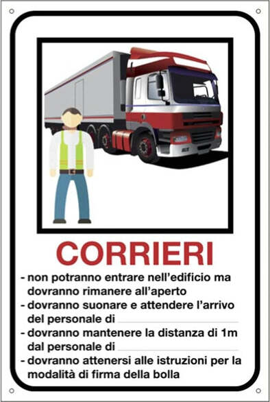 Cartello alluminio - personalizzabile - per corrieri - 40x60 cm - Cartelli Segnalatori Fai da te/Sicurezza e protezione/Attrezzature per sicurezza sul lavoro/Segnaletica antinfortunistica Eurocartuccia - Pavullo, Commerciovirtuoso.it
