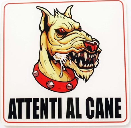 CARTELLO ATTENTI AL CANE 12x12x2.5 CM PVC RIGIDO ADESIVO SEGNALETICA SICUREZZA  Trade Shop italia - Napoli, Commerciovirtuoso.it