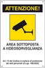 CARTELLO ATTENZIONE AREA SOTTOPOSTA A VIDEOSORVEGLIANZA SEGNALETICA DIREZIONALE SICUREZZA  Trade Shop italia - Napoli, Commerciovirtuoso.it