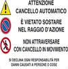 Cartello Attenzione Cancello Automatico Divieto Sosta Non Attraversare Segnale Fai da te/Sicurezza e protezione/Attrezzature per sicurezza sul lavoro/Segnaletica antinfortunistica Trade Shop italia - Napoli, Commerciovirtuoso.it
