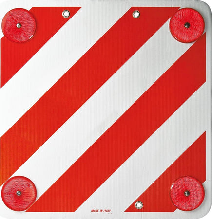 Cartello carico sporgente ondulato polionda pvc catadiottridi rinfrangente bianco rosso