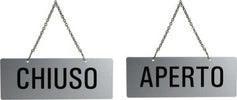Cartello con catenella - APERTO-CHIUSO - 17 5x6 5 cm - Markin Fai da te/Ferramenta/Numeri civici targhe e cartelli/Targhe per il nome Eurocartuccia - Pavullo, Commerciovirtuoso.it