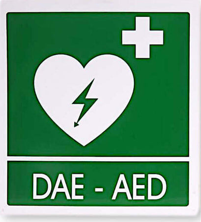 Cartello da muro - DAE - 29 x 36 cm - PVS Salute e cura della persona/Prodotti per la medicazione/Pronto soccorso/Kit di pronto soccorso/Casa e lavoro Eurocartuccia - Pavullo, Commerciovirtuoso.it