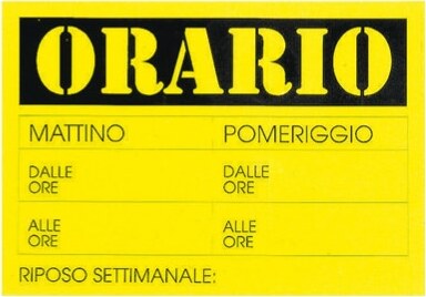 Cartello in cartoncino ORARIO DALLE ALLE... - 23x32 cm - giallo - CWR [multipack] 10 pezzi Casa e cucina/Tessili per la casa/Decorazioni per finestre/Sticker decorativi da finestra Eurocartuccia - Pavullo, Commerciovirtuoso.it