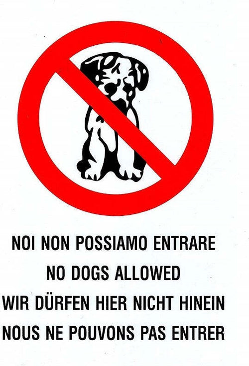 CARTELLO NOI NON POSSIAMO ENTRARE CANE GATTI DIVIETO SEGNALETICA AVVERTIMENTO  Trade Shop italia - Napoli, Commerciovirtuoso.it