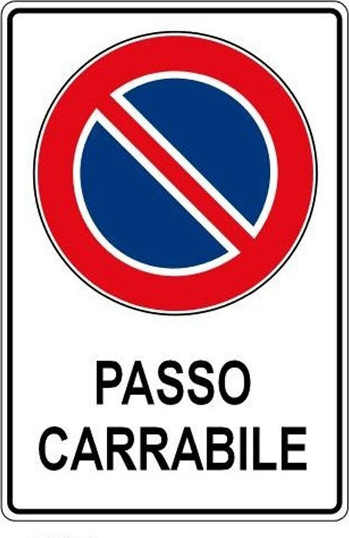 CARTELLO PASSO CARRABILE SEGNALETICA SICUREZZA AVVERTIMENTO PLASTIFICATO  Trade Shop italia - Napoli, Commerciovirtuoso.it
