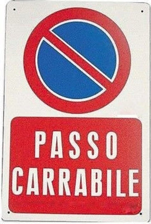 CARTELLO PASSO CARRABILE SEGNALETICA SICUREZZA AVVERTIMENTO PLASTIFICATO  Trade Shop italia - Napoli, Commerciovirtuoso.it