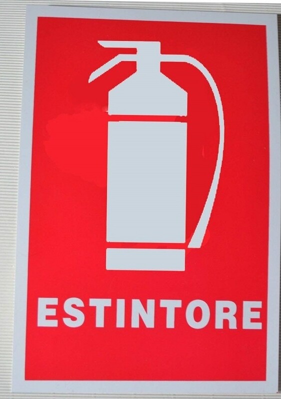 CARTELLO ESTINTORE N° - alluminio 20 x 30 cm EUR 9,90 - IT