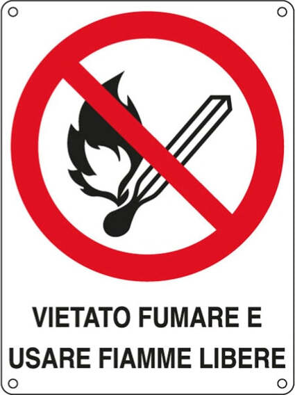 Cartello segnalatore - 16 6x23 3 cm - VIETATO FUMARE E USARE FIAMME LIBERE - alluminio - Cartelli Segnalatori Fai da te/Sicurezza e protezione/Attrezzature per sicurezza sul lavoro/Segnaletica antinfortunistica Eurocartuccia - Pavullo, Commerciovirtuoso.it