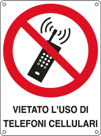 Cartello segnalatore - 16 6x23 3 cm - VIETATO L'USO DI TELEFONI CELLULARI - alluminio - Cartelli Segnalatori Fai da te/Sicurezza e protezione/Attrezzature per sicurezza sul lavoro/Segnaletica antinfortunistica Eurocartuccia - Pavullo, Commerciovirtuoso.it