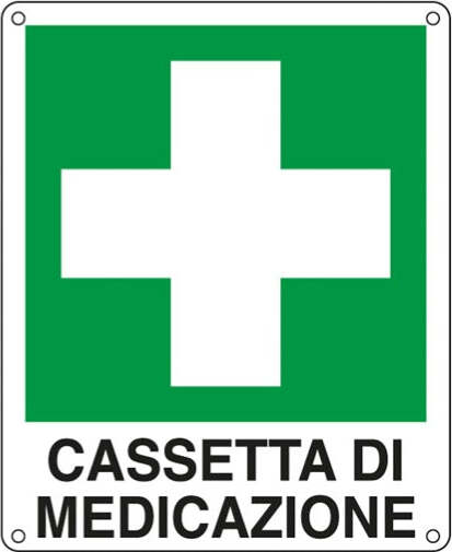 Cartello segnalatore - 16x21 cm - CASSETTA DI MEDICAZIONE - alluminio - Cartelli Segnalatori Fai da te/Sicurezza e protezione/Attrezzature per sicurezza sul lavoro/Segnaletica antinfortunistica Eurocartuccia - Pavullo, Commerciovirtuoso.it