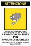Cartello segnalatore - 20x30 cm - AREA SOTTOPOSTA A VIDEOSORVEGLIANZA - alluminio - Cartelli Segnalatori Fai da te/Sicurezza e protezione/Attrezzature per sicurezza sul lavoro/Segnaletica antinfortunistica Eurocartuccia - Pavullo, Commerciovirtuoso.it
