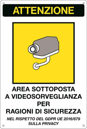 Cartello segnalatore - 20x30 cm - AREA SOTTOPOSTA A VIDEOSORVEGLIANZA - alluminio - Cartelli Segnalatori Fai da te/Sicurezza e protezione/Attrezzature per sicurezza sul lavoro/Segnaletica antinfortunistica Eurocartuccia - Pavullo, Commerciovirtuoso.it