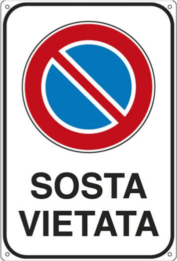 Cartello segnalatore - 20x30 cm - SOSTA VIETATA - alluminio - Cartelli Segnalatori Fai da te/Sicurezza e protezione/Attrezzature per sicurezza sul lavoro/Segnaletica antinfortunistica Eurocartuccia - Pavullo, Commerciovirtuoso.it