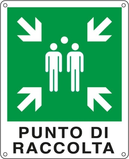 Cartello segnalatore - 25x31 cm - PUNTO DI RACCOLTA - alluminio - Cartelli Segnalatori Fai da te/Sicurezza e protezione/Attrezzature per sicurezza sul lavoro/Segnaletica antinfortunistica Eurocartuccia - Pavullo, Commerciovirtuoso.it