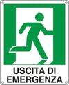 Cartello segnalatore - 25x31 cm - USCITA DI EMERGENZA (destra) - alluminio - Cartelli Segnalatori Fai da te/Sicurezza e protezione/Attrezzature per sicurezza sul lavoro/Segnaletica antinfortunistica Eurocartuccia - Pavullo, Commerciovirtuoso.it