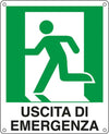 Cartello segnalatore - 25x31 cm - USCITA DI EMERGENZA (sinistra) - alluminio - Cartelli Segnalatori Fai da te/Sicurezza e protezione/Attrezzature per sicurezza sul lavoro/Segnaletica antinfortunistica Eurocartuccia - Pavullo, Commerciovirtuoso.it