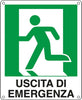 Cartello segnalatore - 25x31 cm - USCITA DI EMERGENZA (sinistra) - alluminio - Cartelli Segnalatori Fai da te/Sicurezza e protezione/Attrezzature per sicurezza sul lavoro/Segnaletica antinfortunistica Eurocartuccia - Pavullo, Commerciovirtuoso.it