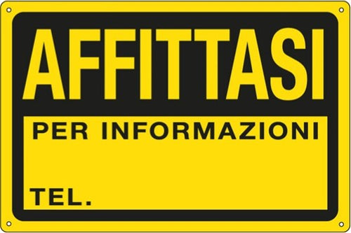 Cartello segnalatore - 30x20 cm - AFFITTASI - PPL - Cartelli Segnalatori Fai da te/Sicurezza e protezione/Attrezzature per sicurezza sul lavoro/Segnaletica antinfortunistica Eurocartuccia - Pavullo, Commerciovirtuoso.it