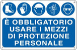 Cartello segnalatore - 30x20 cm - E' OBBLIGATORIO USARE I MEZZI DI PROTEZIONE INDIVIDUALE - alluminio - Cartelli Segnalatori Fai da te/Sicurezza e protezione/Attrezzature per sicurezza sul lavoro/Segnaletica antinfortunistica Eurocartuccia - Pavullo, Commerciovirtuoso.it