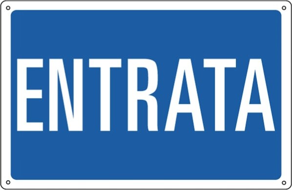 Cartello segnalatore - 30x20 cm - ENTRATA - alluminio - Cartelli Segnalatori Fai da te/Sicurezza e protezione/Attrezzature per sicurezza sul lavoro/Segnaletica antinfortunistica Eurocartuccia - Pavullo, Commerciovirtuoso.it