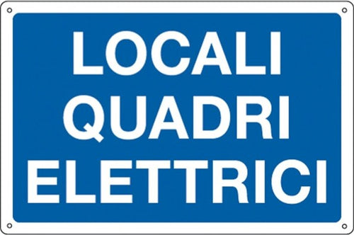 Cartello segnalatore - 30x20 cm - LOCALI QUADRI ELETTRICI - alluminio - Cartelli Segnalatori Fai da te/Sicurezza e protezione/Attrezzature per sicurezza sul lavoro/Segnaletica antinfortunistica Eurocartuccia - Pavullo, Commerciovirtuoso.it